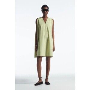 cos a-line sleeveless mini dress BOILED-WOOL A-LINE MINI DRESS - BLACK